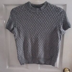 Forever 21 Charcoal Short Sleeve Sweater Top